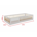 Ver imagem 3 de Cama Infantil Montessoriana Solteiro Matteo 100% MDF Branco/Amadeirado - Tigus