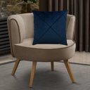 Ver imagem 4 de Kit 2 Capas para Almofada Drapeada em Veludo Quadrada 60x60 Terracota e Azul Marinho