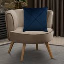 Ver imagem 4 de Kit 2 Capas para Almofada Drapeada em Veludo Quadrada 60x60 Várias Cores Cor:terracota e Azul Marinh