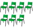 Ver imagem 2 de Cadeira Iso Base Preto Igreja, Escola, Escritório - Verde - Kit 7 Peças
