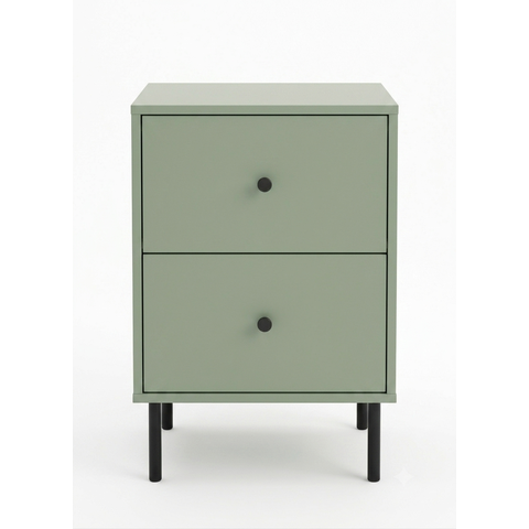 Mesa de Cabeceira 2 Gavetas Iasmin Elegance Verde Oliva