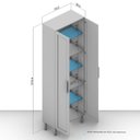 Ver imagem 5 de Cristaleira Retrô com Vidro Canelado e Puxador de Alumínio 2 Portas