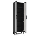 Ver imagem 3 de Cristaleira Retrô com Vidro Canelado e Puxador de Alumínio 2 Portas