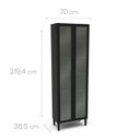 Ver imagem 4 de Cristaleira Retrô com Vidro Canelado e Puxador de Alumínio 2 Portas