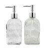 Jogo Banheiro Porta Sabonete Líquido Vidro Clear 500ml 2 Unidades - Tuut - 1