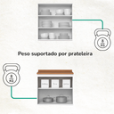 Ver imagem 3 de Armario Aereo e Balcao 80cm Americana Branco Nature Henn