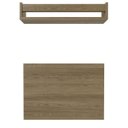Ver imagem 4 de Conjunto de Mesa Dobrável e Prateleira para Home Office ou Escritório 60cm Carvalho Mel Cinza