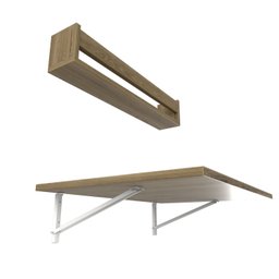 Conjunto de Mesa Dobrável e Prateleira para Home Office ou Escritório 60cm Carvalho Mel Cinza - 9 Conjunto de Mesa Dobrável e Prateleira para Home Office ou Escritório 60cm Carvalho Mel Cinza - 9