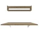 Ver imagem 6 de Conjunto de Mesa Dobrável e Prateleira para Home Office ou Escritório 60cm Carvalho Mel Cinza