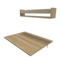 Ver mais imagens de Conjunto de Mesa Dobrável e Prateleira para Home Office ou Escritório 60cm Carvalho Mel Cinza