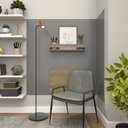 Ver imagem 3 de Conjunto de Mesa Dobrável e Prateleira para Home Office ou Escritório 60cm Carvalho Mel Cinza