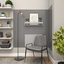 Ver imagem 3 de Conjunto de Mesa Dobrável e Prateleira para Home Office ou Escritório 60cm Cinza