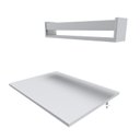Ver mais imagens de Conjunto de Mesa Dobrável e Prateleira para Home Office ou Escritório 60cm Cinza
