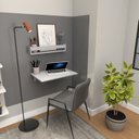 Ver imagem 5 de Conjunto de Mesa Dobrável e Prateleira para Home Office ou Escritório