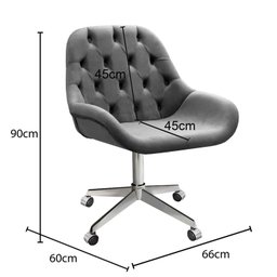 Poltrona Giratória com Rodízio Cadeira Decorativa Sala, Escritório, Recepção Lua - 3