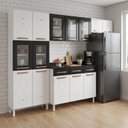 Ver imagem 1 de Cozinha Compacta Modulada Aço 4 Peças com Tampo Casuá Branca Preta