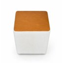 Ver imagem 7 de Puff Fixo Saraí Durango Boucle Plus Couro Sintético Caramelo Sallar Home