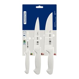Jogo de Facas 3pçs Premium Branco Aço Inox Tramontina - 2