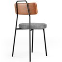 Ver imagem 7 de Cadeira Decorativa Estofada Para Sala De Jantar Barcelona L02 Couríssimo Camel Pied Poule - Lyam Lya