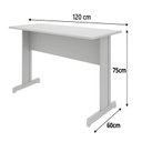 Ver mais imagens de Mesa Escritório 1,20x0,60m - sem Gavetas - Job - Cinza/Cinza - 43099