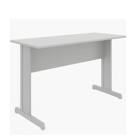 Mesa Escritório 1,20x0,60m - sem Gavetas - Job - Cinza/cinza - 43099