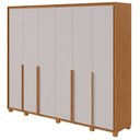 Ver imagem 1 de Guarda-Roupas Casal 6 Portas 8 Gavetas com Pés 100% MDF Imperatore - Lp - Rei de Casa Amendoa Clean/