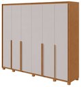 Ver imagem 1 de Guarda-Roupas Casal 6 Portas 8 Gavetas com Pés 100% MDF Imperatore - Lp - Rei de Casa Amendoa Clean/