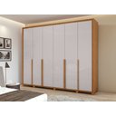 Ver imagem 3 de Guarda-Roupas Casal 6 Portas 8 Gavetas com Pés 100% MDF Imperatore - Lp - Rei de Casa Amendoa Clean/