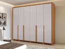 Ver imagem 3 de Guarda-Roupas Casal 6 Portas 8 Gavetas com Pés 100% MDF Imperatore - Lp - Rei de Casa Amendoa Clean/
