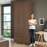 Conjunto Cama de Solteiro com Baú 2 Gavetas Ravena e Guarda-roupa Solteiro 3 Portas 2 Gavetas Canadá - 12