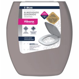 Assento Sanitário Quadrado Almofadado Cinza Pr1064-5 - 1
