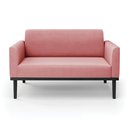 Ver imagem 6 de Poltrona Namoradeira Decorativa Isabella Pés Fixo em Madeira Preto Suede Rose G19 - Gran Belo