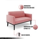 Ver imagem 3 de Poltrona Namoradeira Decorativa Isabella Pés Fixo em Madeira Preto Suede Rose G19 - Gran Belo