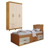 Conjunto Cama Solteiro 5 Gavetas Júlia e Guarda-roupa Solteiro 4 Portas 2 Gavetas Canadá Plus - 1