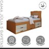 Conjunto Cama Solteiro 5 Gavetas Júlia e Guarda-roupa Solteiro 4 Portas 2 Gavetas Canadá Plus - 3
