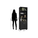 Ver imagem 4 de Armário Estante Multiuso Office Livreiro com 6 Portas 181,5cm Preto