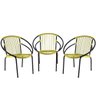 Conjunto Cadeiras Eclipse De Amarela Artesanal - 1