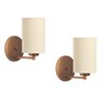 Kit2 Arandelas Cobre Cúpula Tecido Cru Quarto Cabeceira Cama - 1
