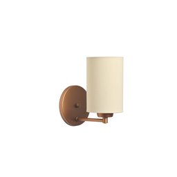 Kit2 Arandelas Cobre Cúpula Tecido Cru Quarto Cabeceira Cama - 2