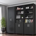 Ver imagem 1 de Armário Estante Multiuso Office Livreiro com 6 Portas 181,5cm Preto