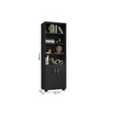 Ver imagem 6 de Armário Estante Multiuso Office Livreiro com 6 Portas 181,5cm Preto