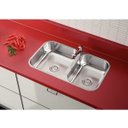 Ver imagem 2 de Cuba Dupla de Embutir para Cozinha Tramontina Retangular Plus 2C 34-28 BS