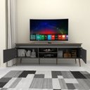 Ver imagem 2 de Rack para Tv até 75 Polegadas Lumen 2 Portas com Led Carvalho/grafite - Panorama Móveis
