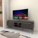 Ver imagem 1 de Rack para Tv até 75 Polegadas Lumen 2 Portas com Led Carvalho/grafite - Panorama Móveis