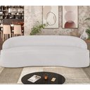 Ver imagem 2 de Sofá 3 Lugares Curvo Sala de Estar Living Lótus D02 Corino Branco 180 cm C-12 - Lyam Decor