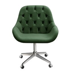 Poltrona Giratória com Rodízio Cadeira Decorativa Sala, Escritório, Recepção Lua - 2
