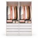 Ver imagem 4 de Armário Closet Modulado Gaveteiro Prateleiras e Cabideiro Arara Zoe Branco - 2 Unidades