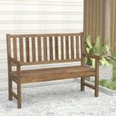 Ver imagem 4 de Banco de Jardim Rústico de Madeira 2 Lugares com Encosto
