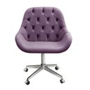 Ver imagem 2 de Poltrona Giratória com Rodízio Cadeira Decorativa Sala, Escritório, Recepção Lua Roxo