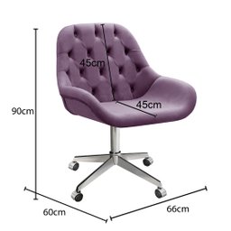 Poltrona Giratória com Rodízio Cadeira Decorativa Sala, Escritório, Recepção Lua - 3